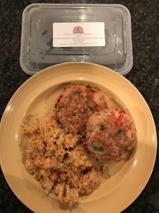 chicken cakes with paleo couscous